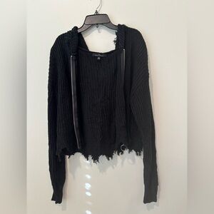 Ripped crop jacket size XL black